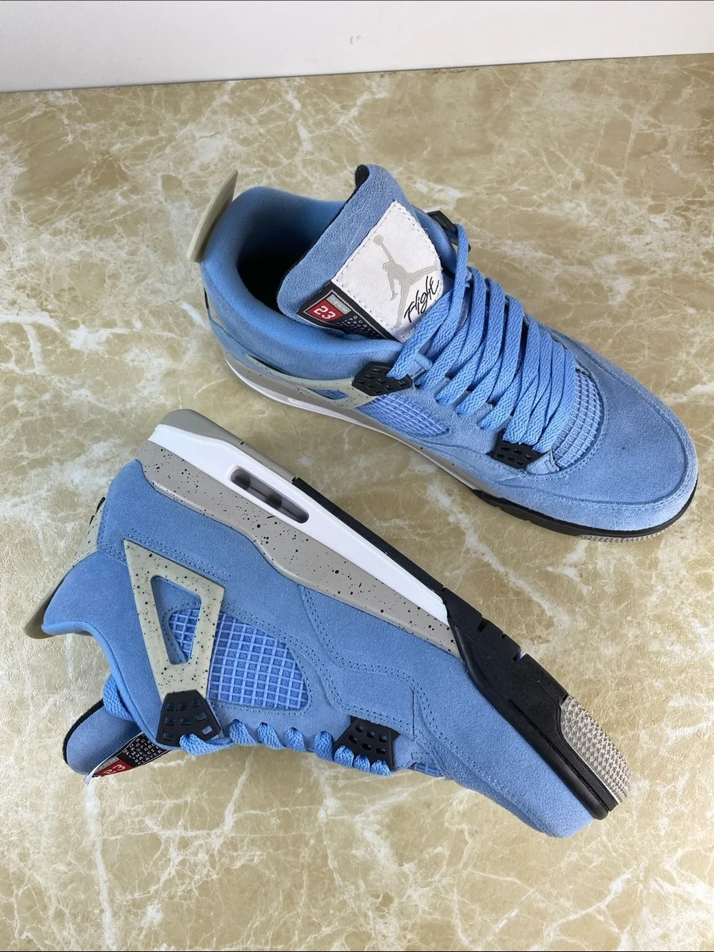 Jordan Light Blue Suede Retro Basketball Sneakers
